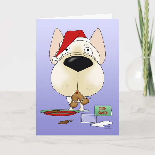 French Bulldog Christmas Holiday Card (Front)
