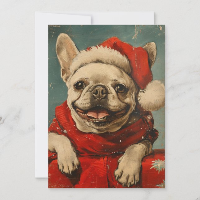 French Bulldog Christmas Holiday Card (Front)