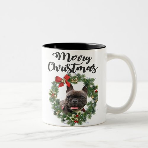 French Bulldog Christmas Holiday Two_Tone Coffee Mug