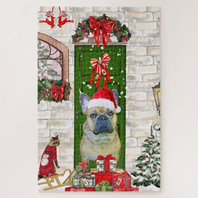 French Bulldog Christmas   Jigsaw Puzzle (Vertical)