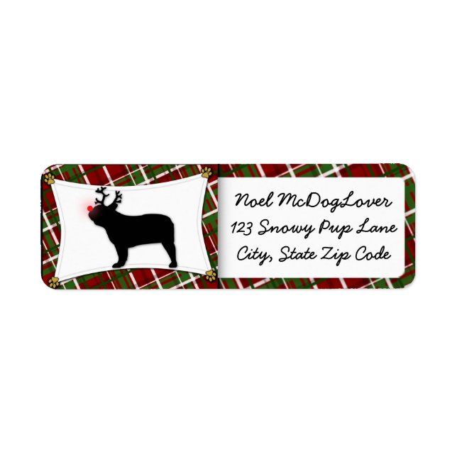 French Bulldog Christmas Label (Front)