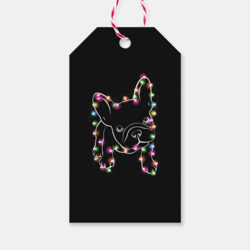 French Bulldog Christmas Light Gift Tags