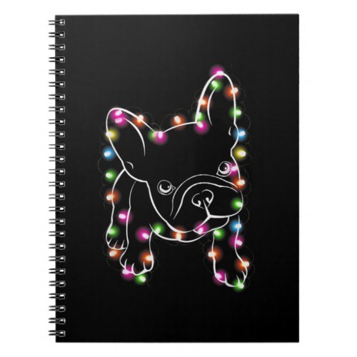 French Bulldog Christmas Light Notebook