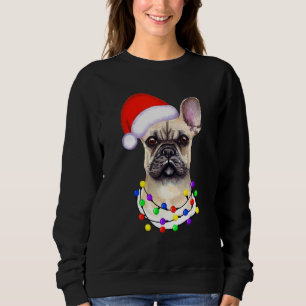 French Bulldog Christmas Light Pajama Cute Dog Pup Sweatshirt