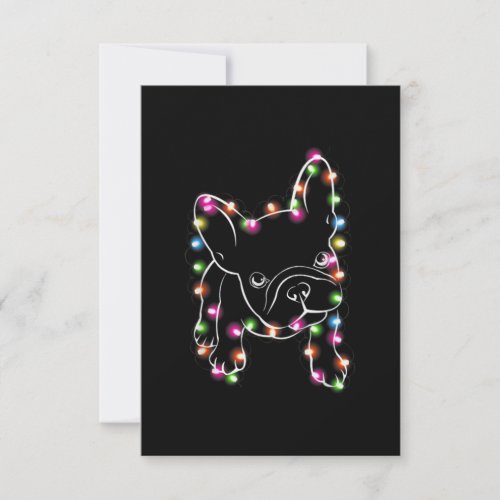 French Bulldog Christmas Light Thank You Card