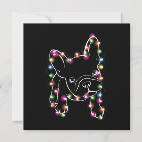 French Bulldog Christmas Light Thank You Card