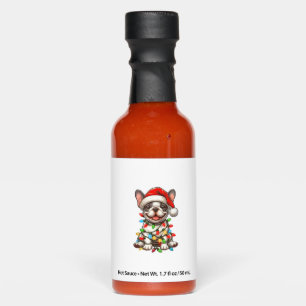 French Bulldog Christmas Lights Santa Hat Boys Gir Hot Sauces