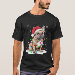 French Bulldog Christmas Lights Santa Xmas Pet Dog T-Shirt