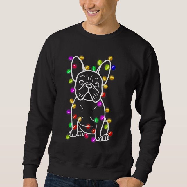 French Bulldog Christmas Lights Tree Decorations Sweatshirt (Front)