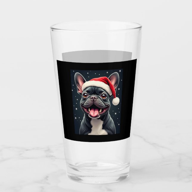 French Bulldog Christmas Long Sleeve T-Shirt Glass (Front)
