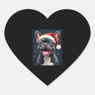 French Bulldog Christmas Long Sleeve T-Shirt Heart Sticker