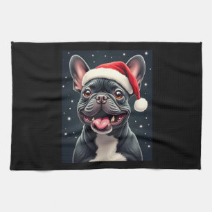 French Bulldog Christmas Long Sleeve T-Shirt Kitchen Towel