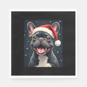 French Bulldog Christmas Long Sleeve T-Shirt Napkins