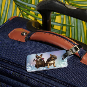 French Bulldog Christmas Luggage Tag