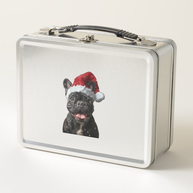French Bulldog Christmas  Metal Lunch Box (Front)