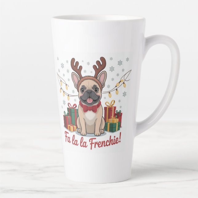 French Bulldog Christmas Mug – Fa La La Frenchie  (Right)