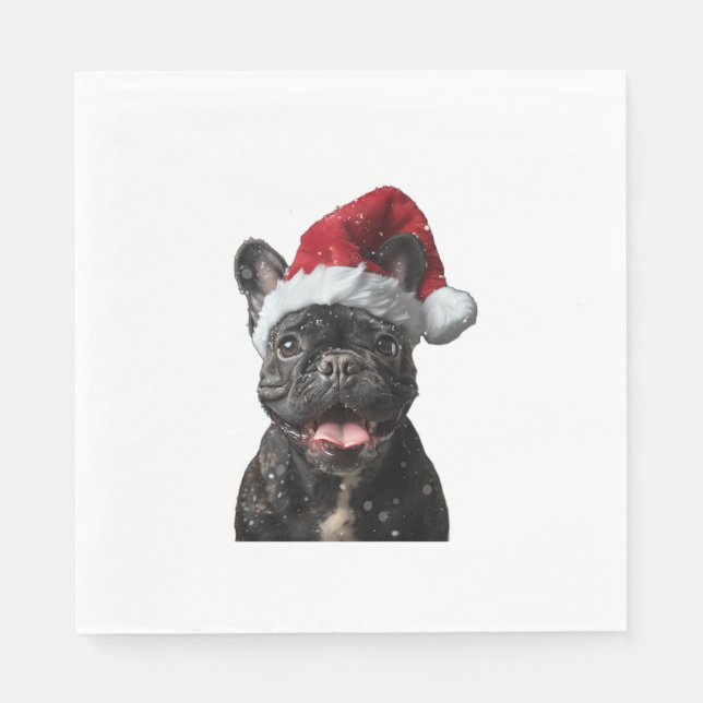 French Bulldog Christmas  Napkins (Front)