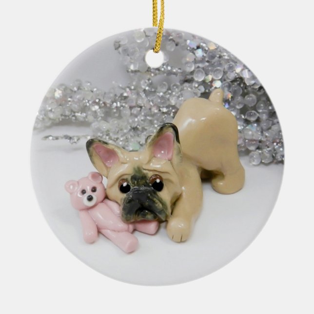 French Bulldog Christmas ornament (Front)