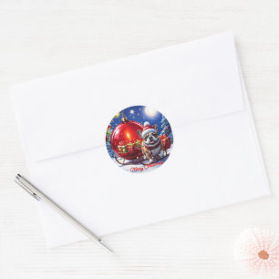 French Bulldog Christmas Ornament Christmas Classic Round Sticker