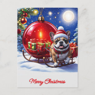 French Bulldog Christmas Ornament Christmas Holiday Postcard