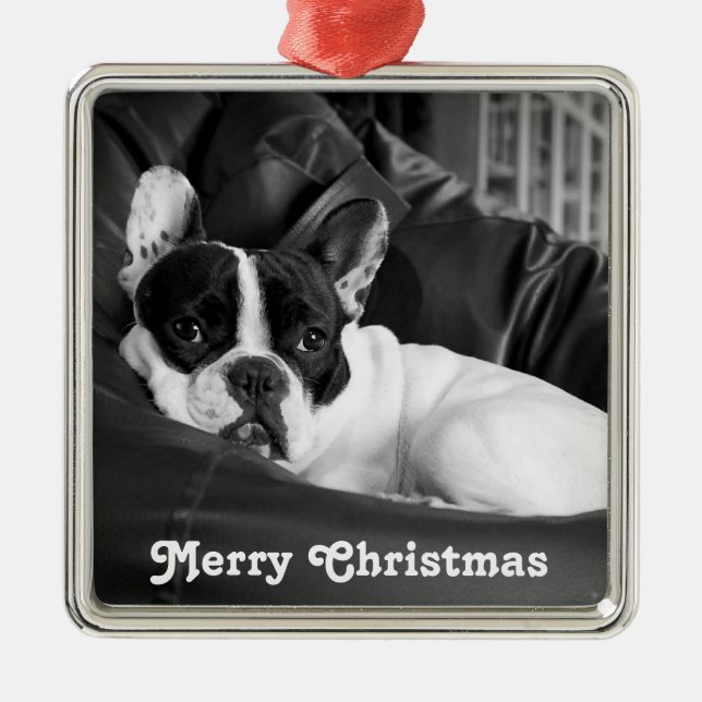 French Bulldog Christmas Ornament Personalized (Front)