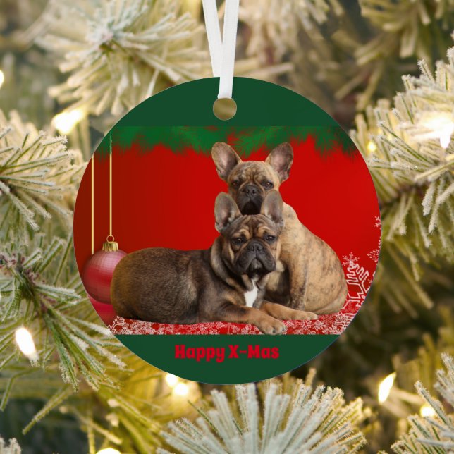 French bulldog Christmas ornaments (Insitu)