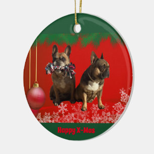 French bulldog Christmas ornaments