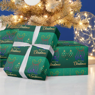 French Bulldog Christmas Party Wrapping Paper