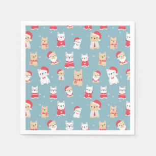French Bulldog Christmas Pattern Napkins