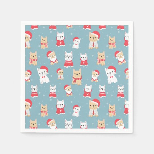 French Bulldog Christmas Pattern Napkins