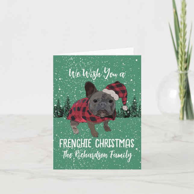 French Bulldog Christmas Personalized Dog Frenchie Card (Front)