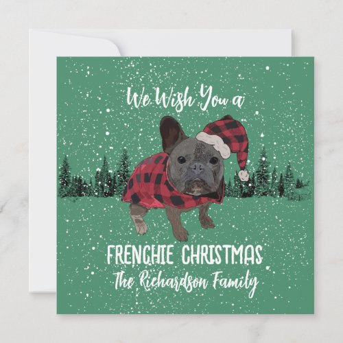French Bulldog Christmas Personalized Dog Frenchie Holiday Card
