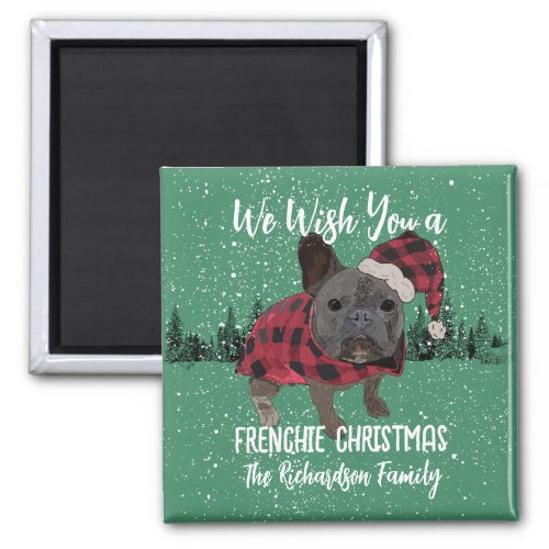 French Bulldog Christmas Personalized Dog Frenchie Magnet