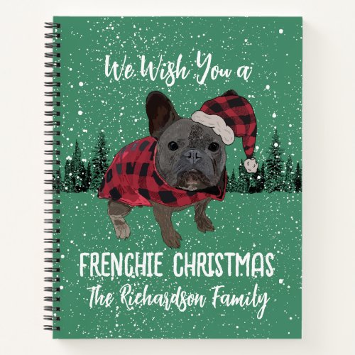 French Bulldog Christmas Personalized Dog Frenchie Notebook