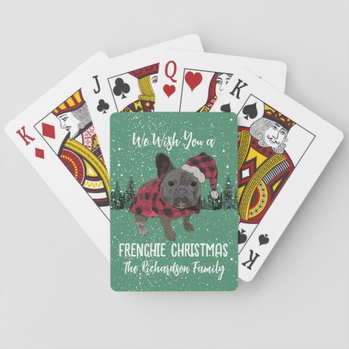 French Bulldog Christmas Personalized Dog Frenchie Poker Cards