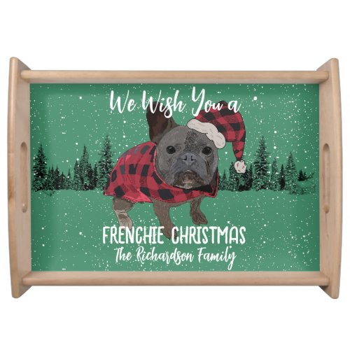 French Bulldog Christmas Personalized Dog Frenchie Serving Tray