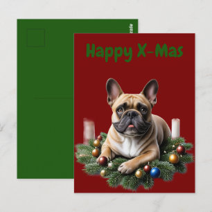 French Bulldog Christmas Postcard