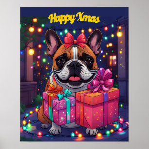 French Bulldog Christmas Poster