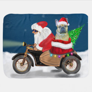 French Bulldog Christmas Santa Claus Baby Blanket