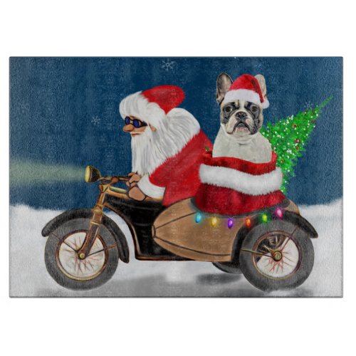 French Bulldog Christmas Santa Claus   Cutting Board