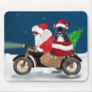French Bulldog Christmas Santa Claus Mouse Pad