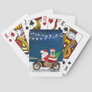 French Bulldog Christmas Santa Claus Poker Cards