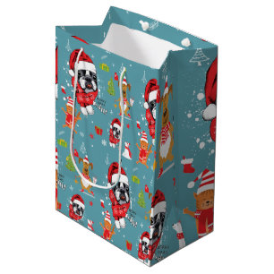 French Bulldog Christmas Santa Medium Gift Bag