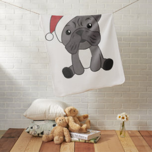 French Bulldog Christmas Snow Winter Animals Baby Blanket