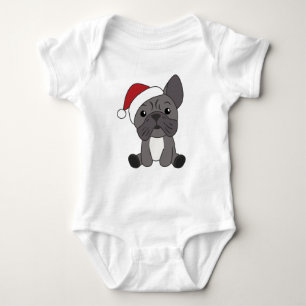 French Bulldog Christmas Snow Winter Animals Baby Bodysuit