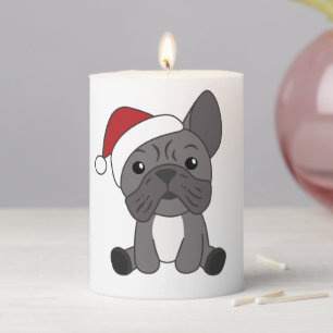 French Bulldog Christmas Snow Winter Animals Pillar Candle