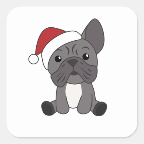 French Bulldog Christmas Snow Winter Animals Square Sticker