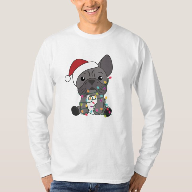 French Bulldog Christmas Snow Winter Animals T-Shirt (Front)
