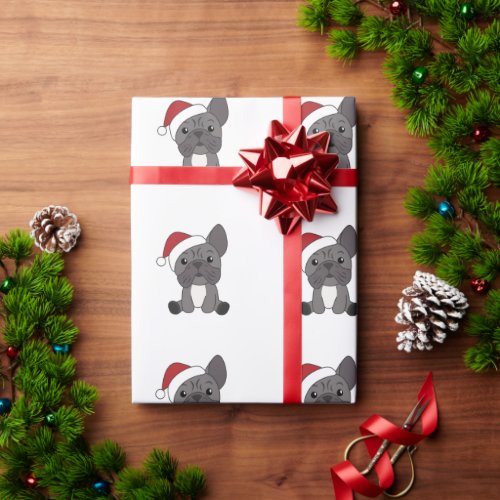 French Bulldog Christmas Snow Winter Animals Wrapping Paper