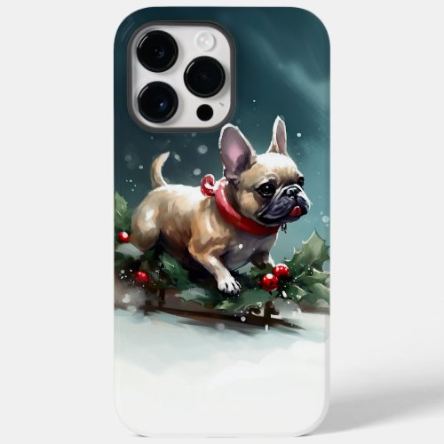 French Bulldog Christmas snow winter  Case_Mate iPhone 14 Pro Max Case